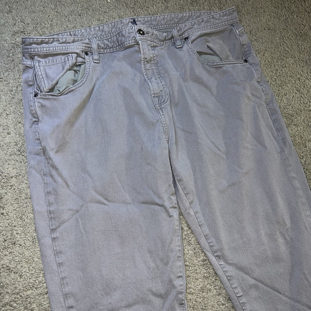 Johnnie-O Pants Mens 40x34 Gray Stone Sawyer Stretch 5 Pocket Chino Casual